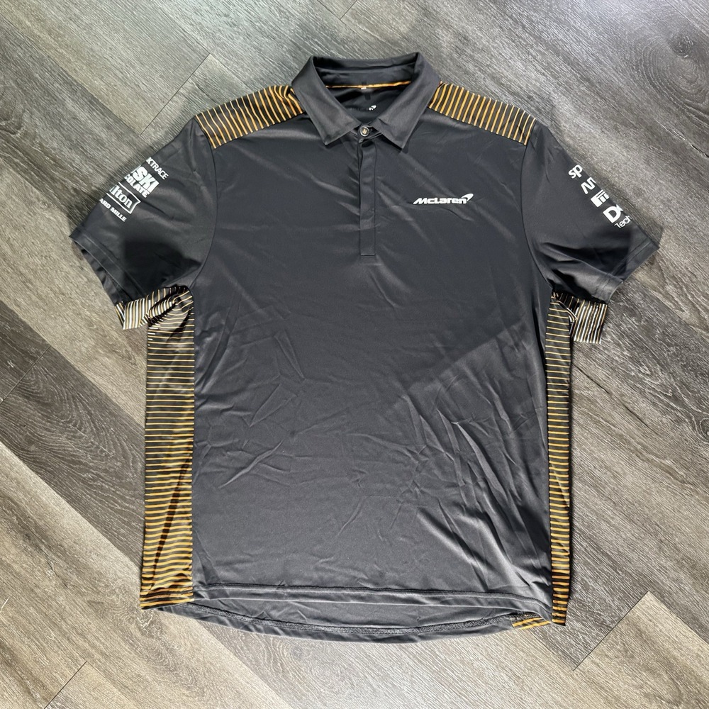 McLaren F1 Mens Team Polo Shirt Papaya Phantom Orange Size XL Formula 1